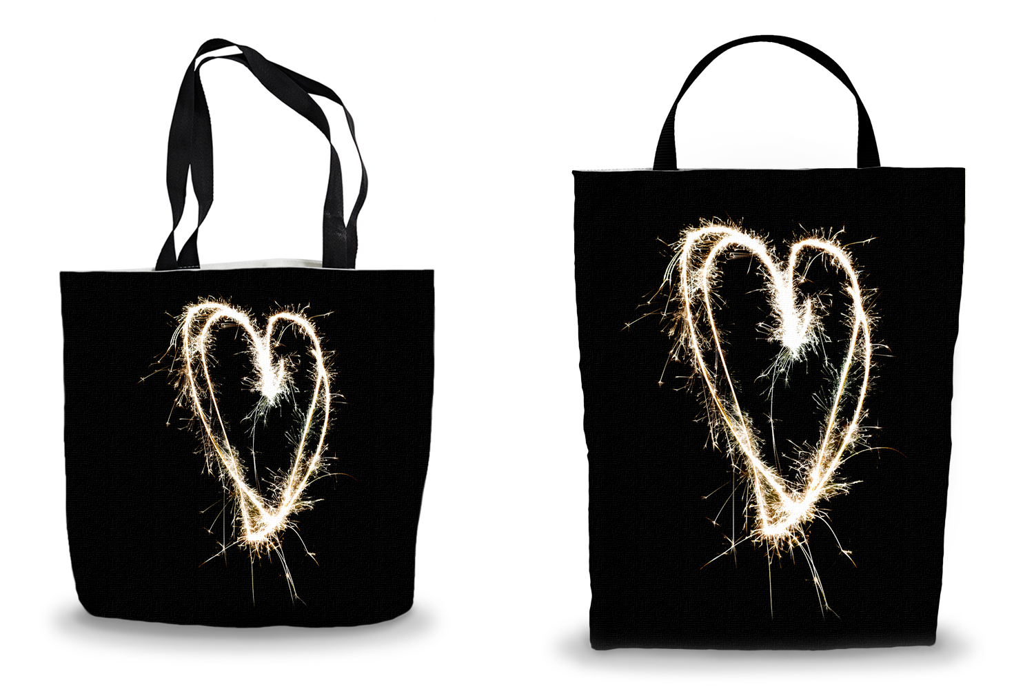 Firework Heart Tote Shopping Bags