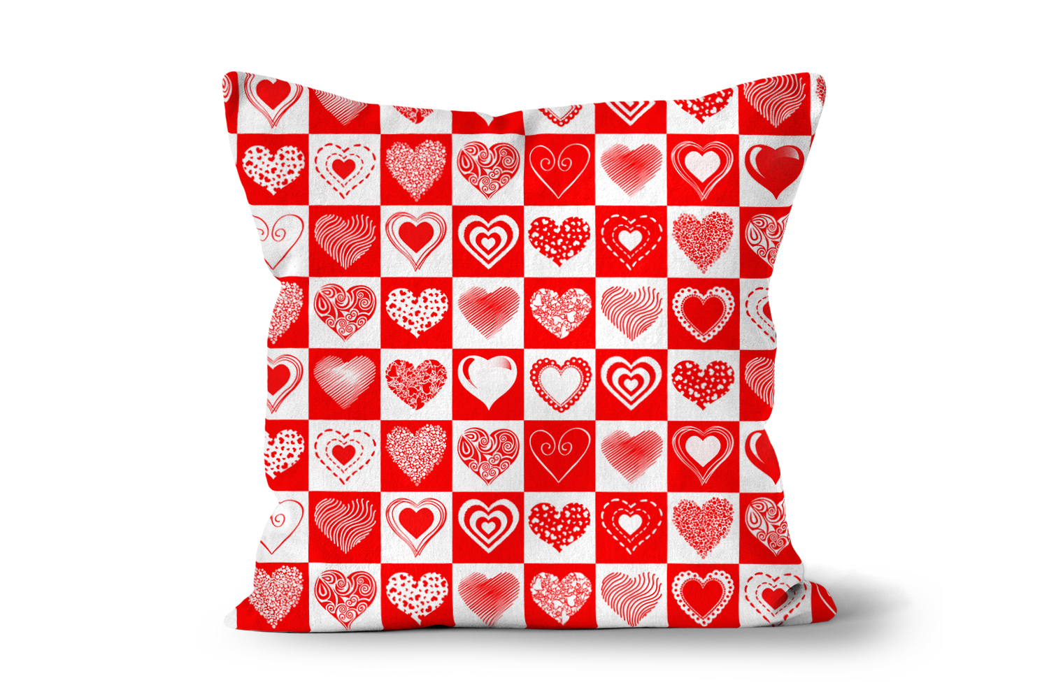 Patchwork Hearts Square Cushions