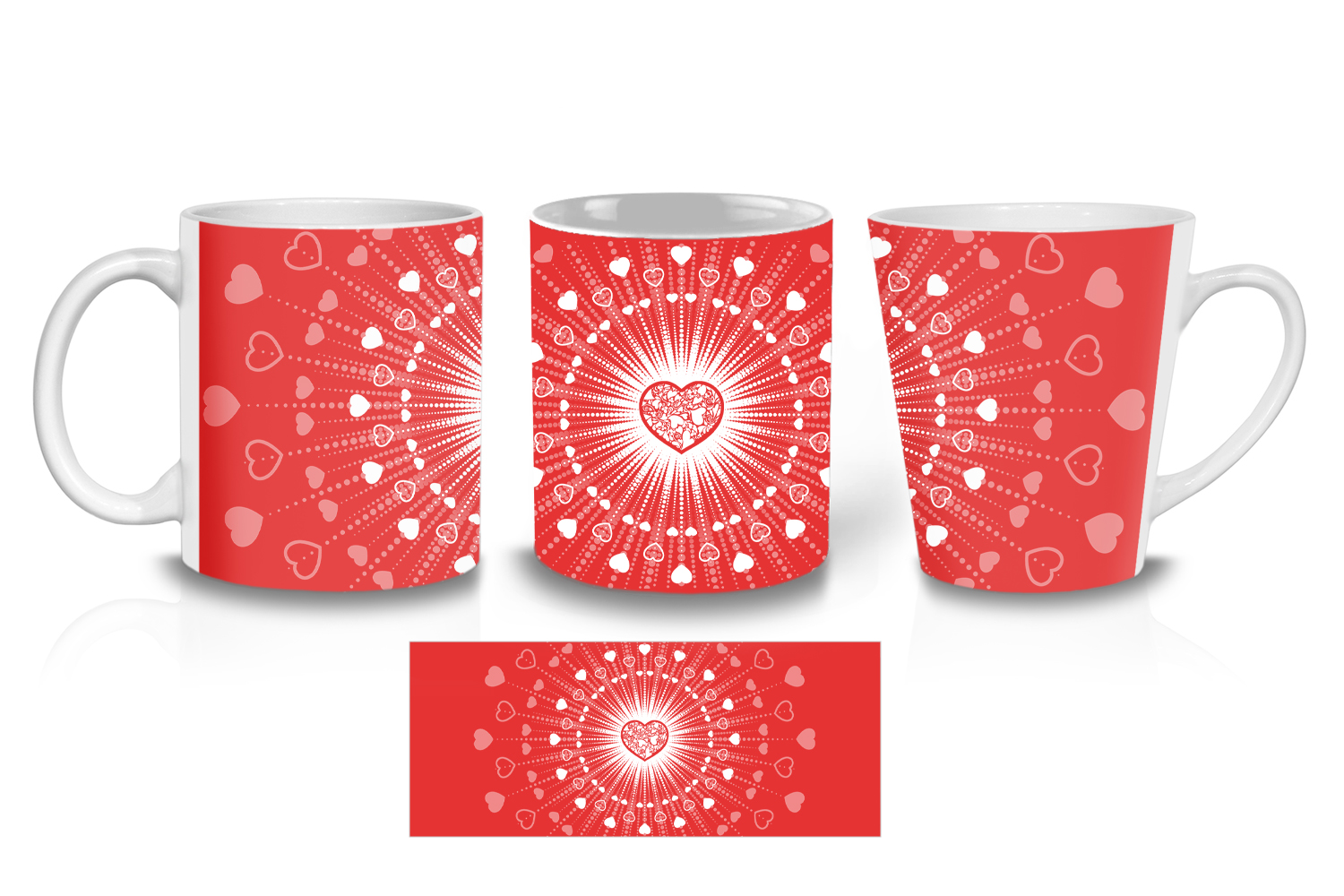 Red Heartburst Valentine Coffee Mugs