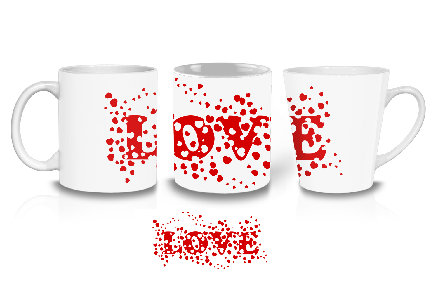 Red Love Hearts Coffee Mugs