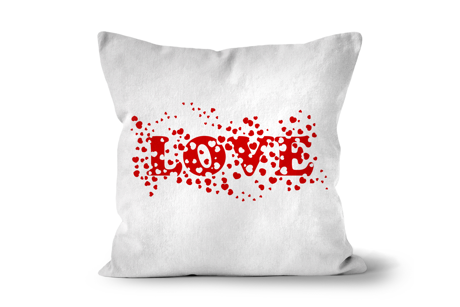 Red Love Hearts Square Cushions