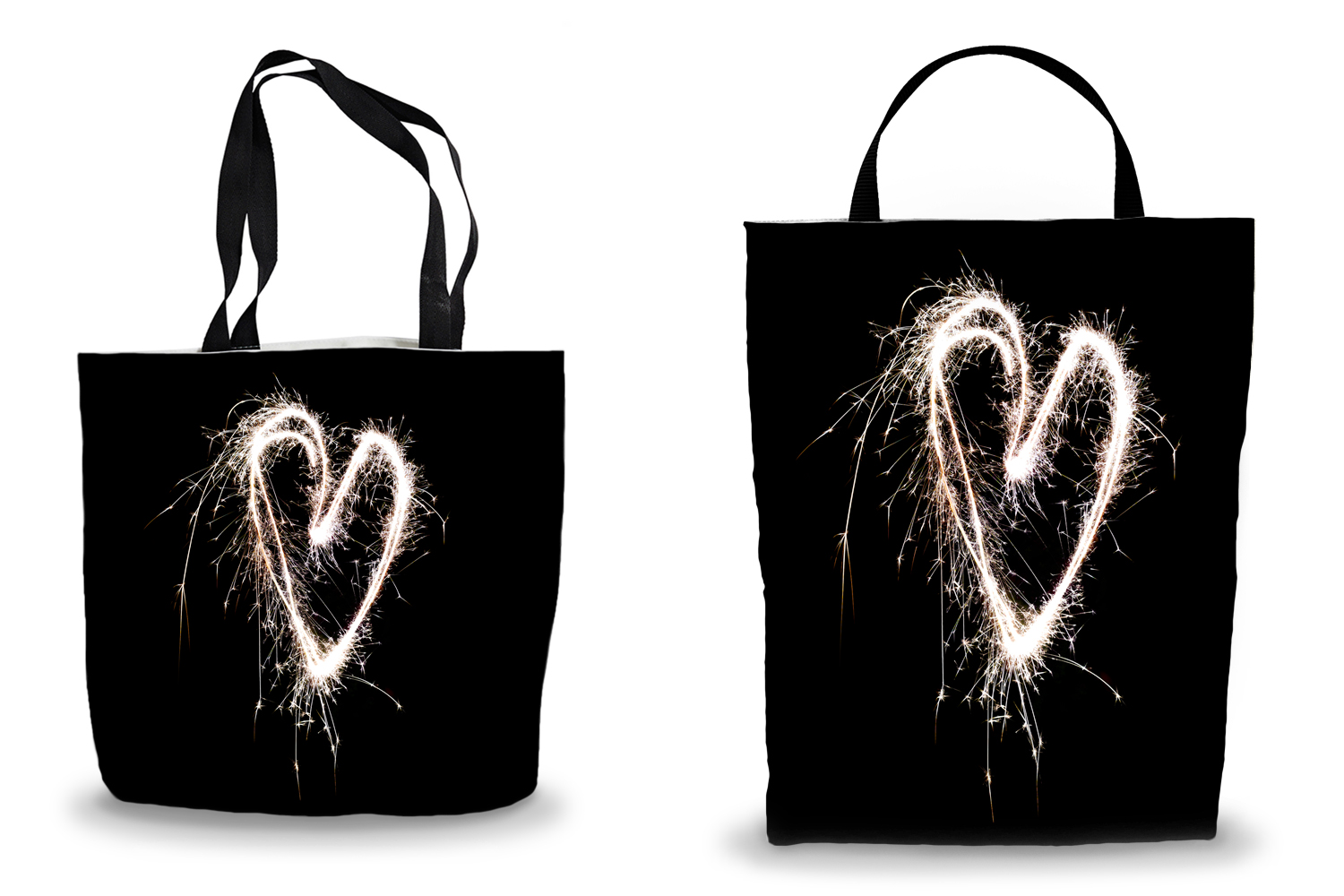 Sparkler Heart Tote Bags