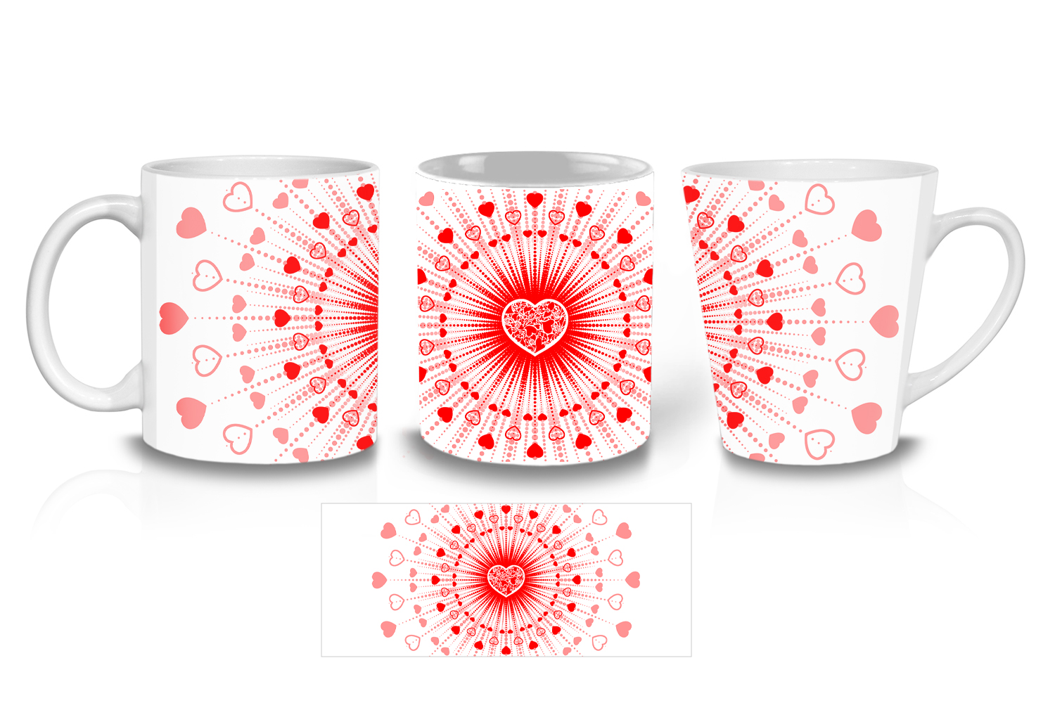 White Heartburst Valentine Coffee Mugs