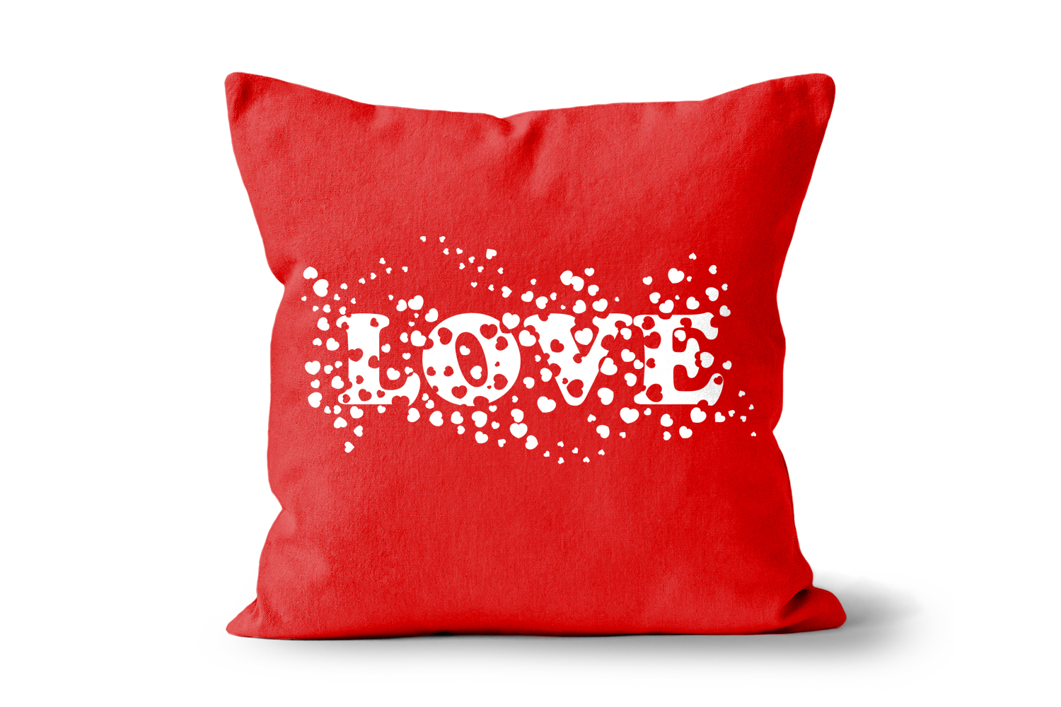 White Love Hearts Square Cushions