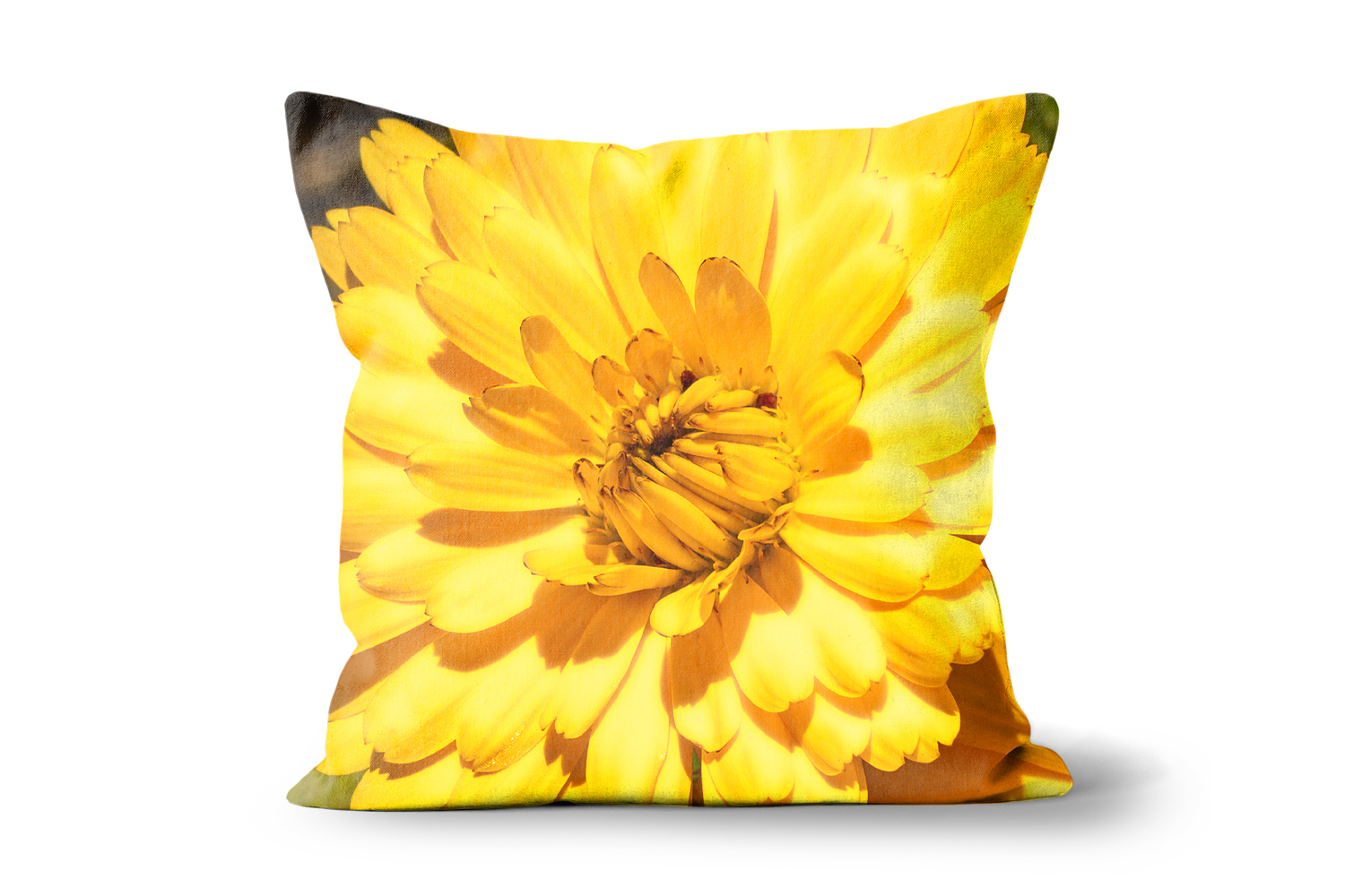 Yellow Marigold Flower Square Cushions