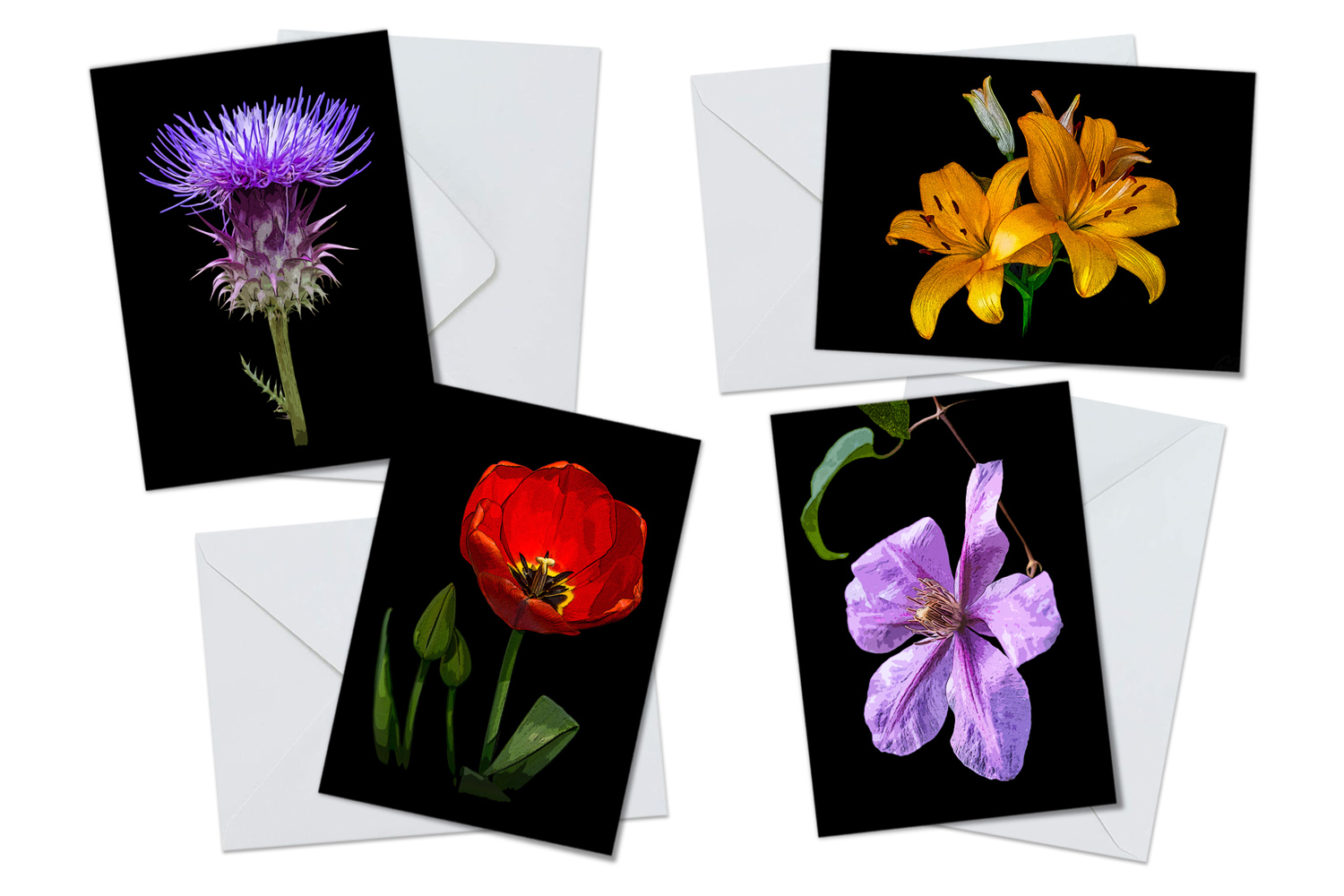 Flowers Pop Art Greeting Cards