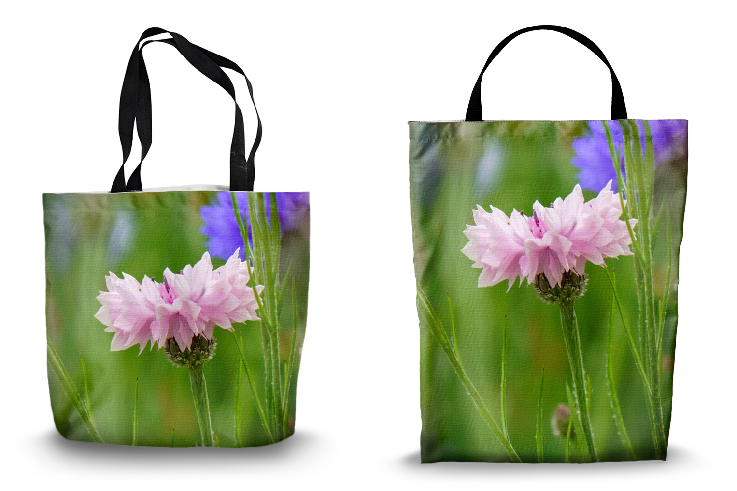 Light Pink Cornflower Canvas Tote Bags