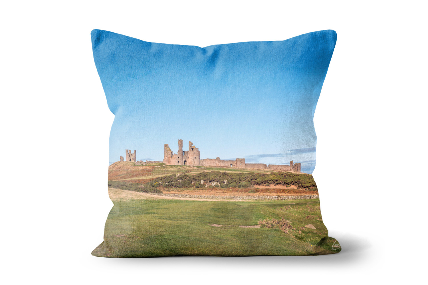 Dunstanburgh Castle Northumberland 18in x 18in Throw Cushion
