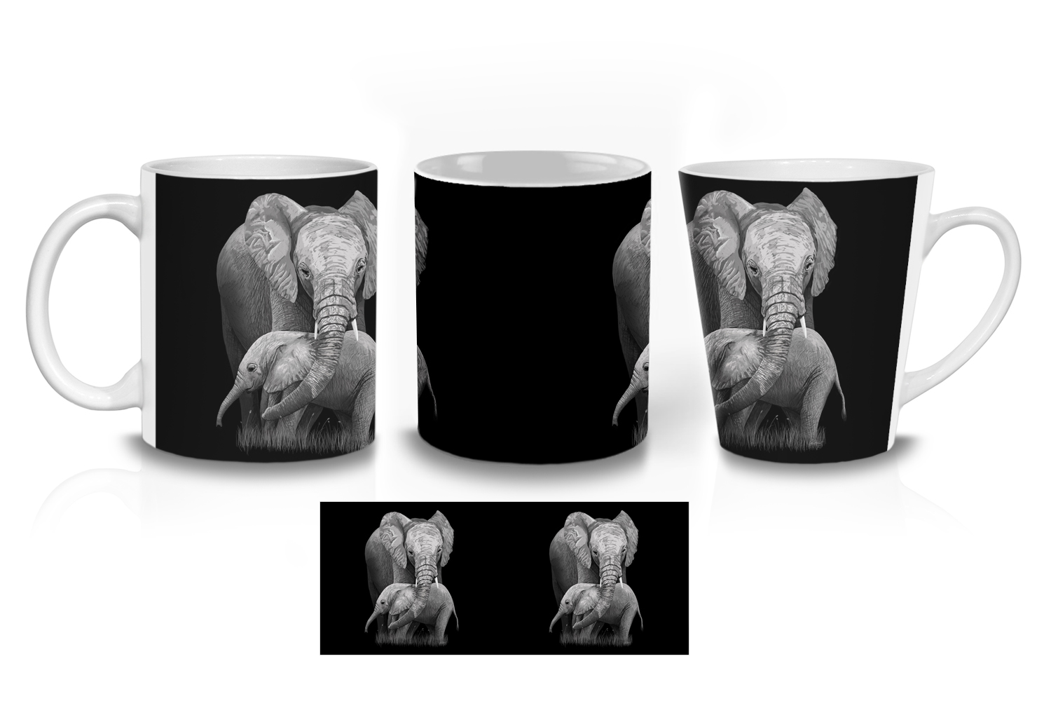 Mother and Baby Elephant Mugs