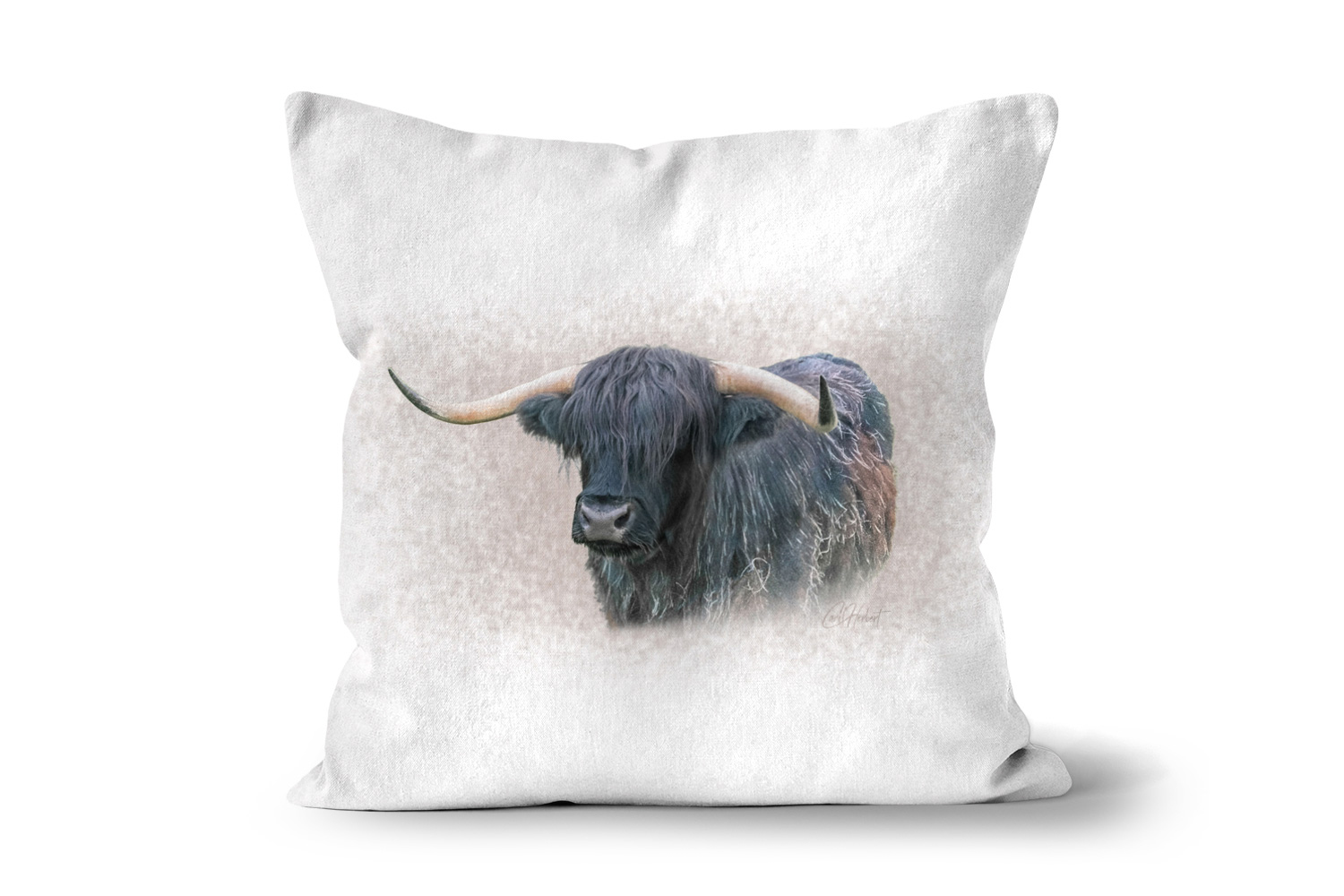 Highland Cow 18in x 18in Throw Cushion