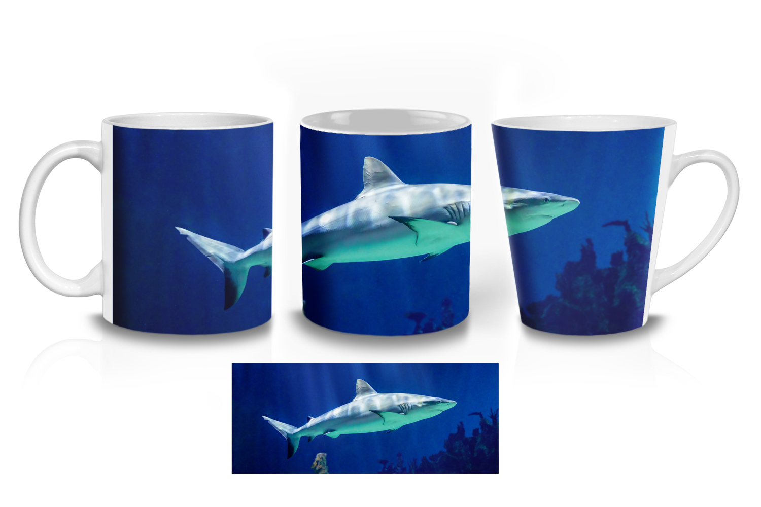 Grey Reef Shark Ceramic Mug Sets
