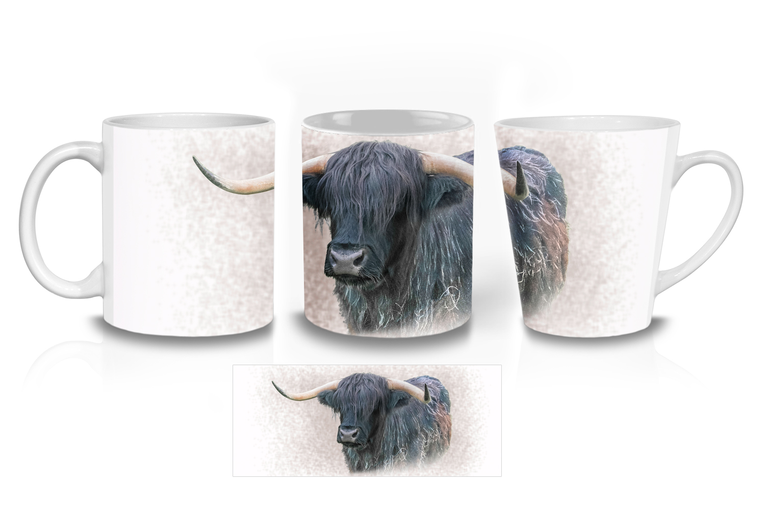 Highland Cow Ceramic Mug Sets