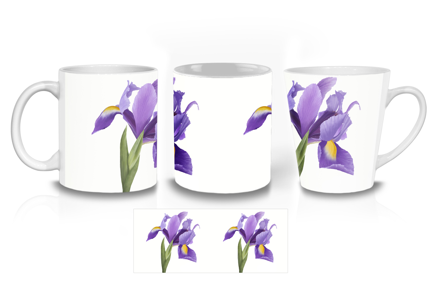 Purple Iris Ceramic Mug Sets