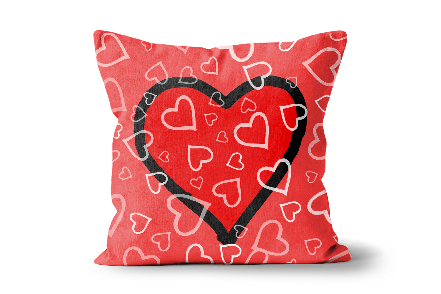 Scattered Hearts Cushion - Square