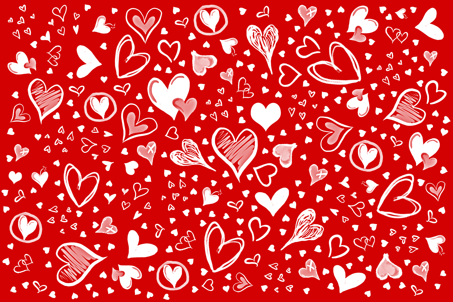 Red Sketched Hearts