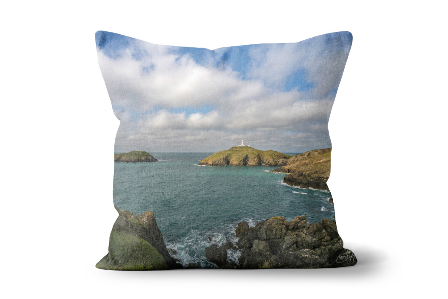 Strumble Head Lighthouse 18in x 18in Throw Cushion