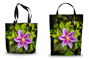 Purple Clematis Piilu Tote Bag Options