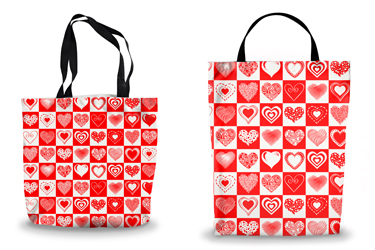 Patchwork Hearts Tote Bag Options