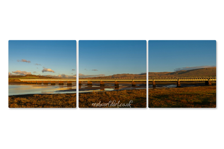 River Esk Viaduct at Sunset Triptych Canvas Wall Art