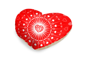 Red Heartburst Valentine Heart-Shaped Cushions