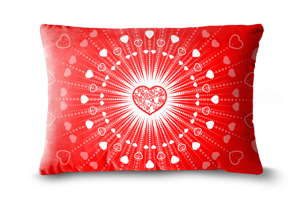 Red Heartburst Valentine Oblong Cushions