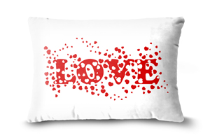 Red Love Hearts Oblong Cushions