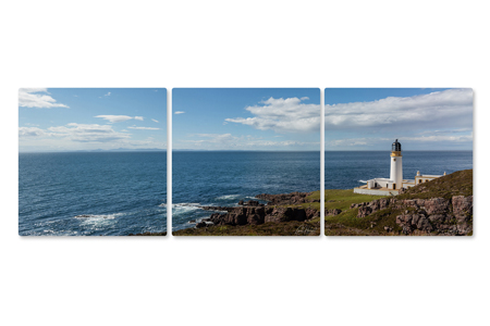 Rua Reidh Lighthouse Malaig - Triptych Canvas Wall Art by Carol Herbert