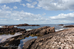 Rubha Reidh Point Rockpools Triptych Canvas Wall Art