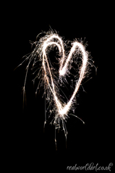 Sparkler Heart Wall Art by Carol Herbert