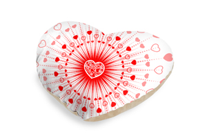 White Heartburst Valentine Heart Shaped Cushions