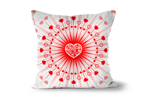 White Heartburst Scatter Cushions by Carol Herbert