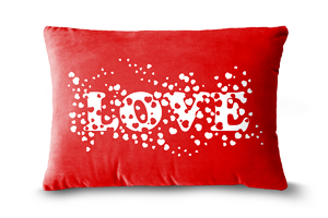 White Love Hearts Oblong Cushions