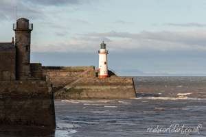 Whitehaven Twin Lighthouses Wall Art by Carol Herbert