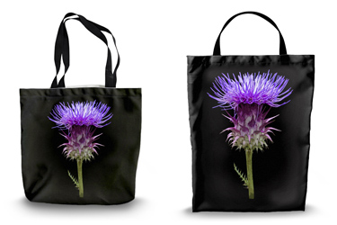 Purple Artichoke Thistle Tote Bag Options