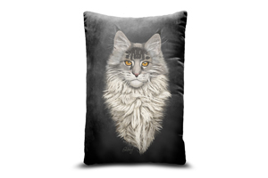 Maine Coon Cat 13in x 19in Oblong Throw Cushion