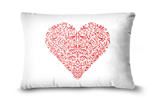 Scroll Heart Cushion - Oblong