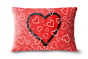 Scattered Hearts Cushion - Oblong