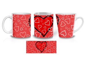 Scattered Hearts Coffee Mugs