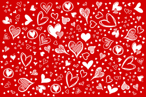 Red Sketched Hearts Wall Art and Gifts