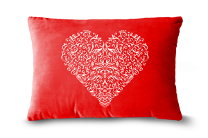 Scroll Heart Cushion - Oblong