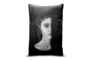 Woman in Shadow 13in x 19in Oblong Throw Cushion